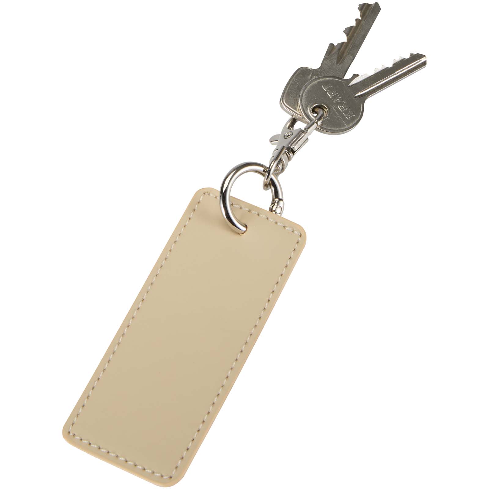 Porte-clés rectangulaire à breloques en matériaux recyclés certifié GRS Resi Plus Porte-clés rectangulaire à breloques en matériaux recyclés certifié GRS Resi Plus – vue 2