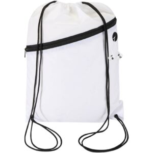 Sac à cordon Oriole en RPET avec poche avant zippée, 5 L – vue 2