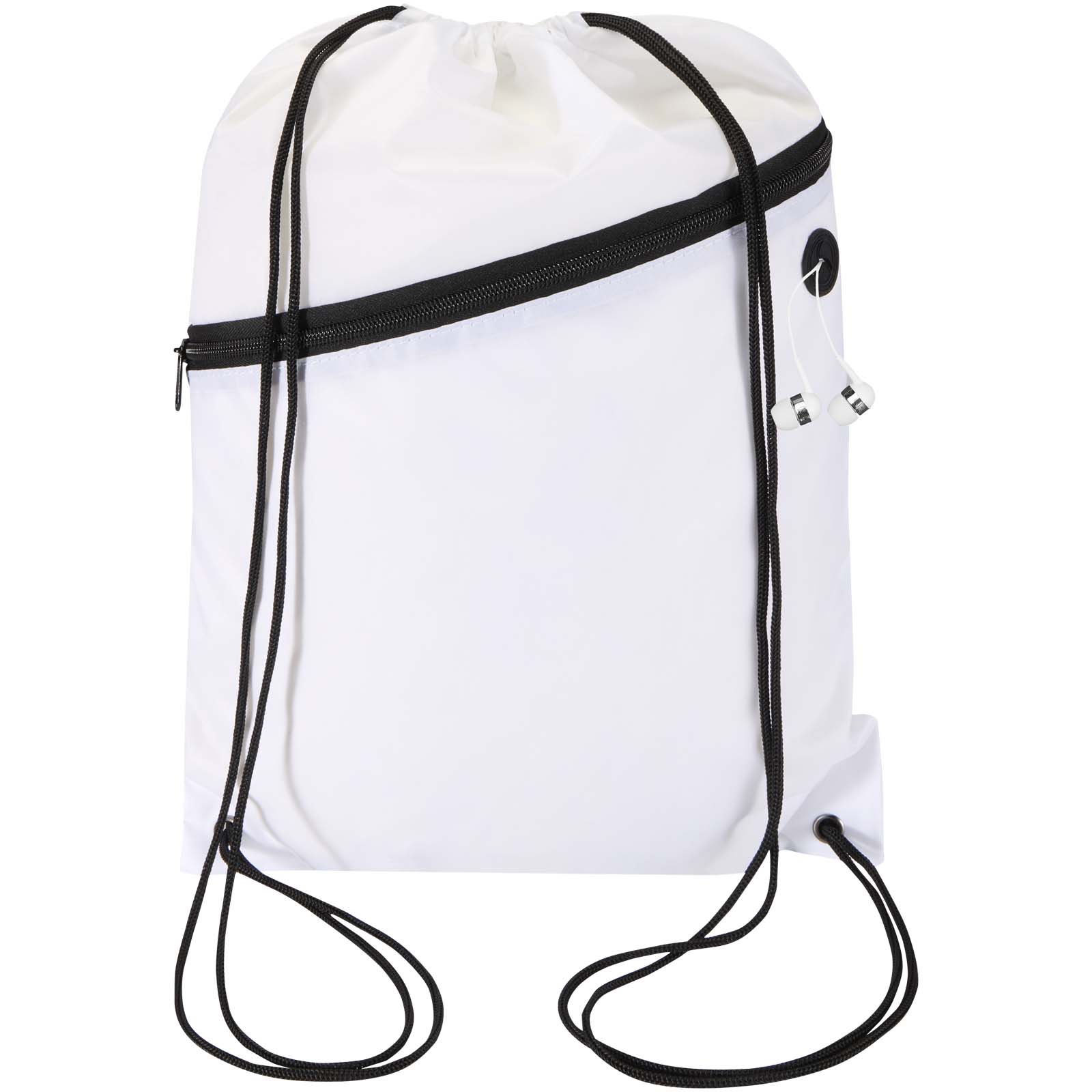 Sac à cordon Oriole en RPET avec poche avant zippée, 5 L Sac à cordon Oriole en RPET avec poche avant zippée, 5 L – vue 2