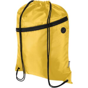 Sac à cordon Oriole en RPET avec poche avant zippée, 5 L – vue 3