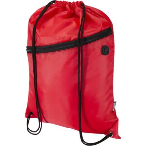 Sac à cordon Oriole en RPET avec poche avant zippée, 5 L – vue 4