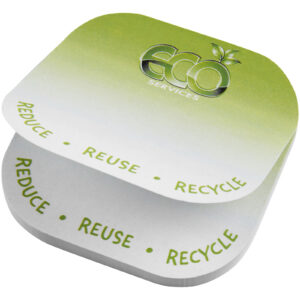 Notes adhésives recyclées Sticky-Mate® de forme carrée avec coins arrondis – vue 2
