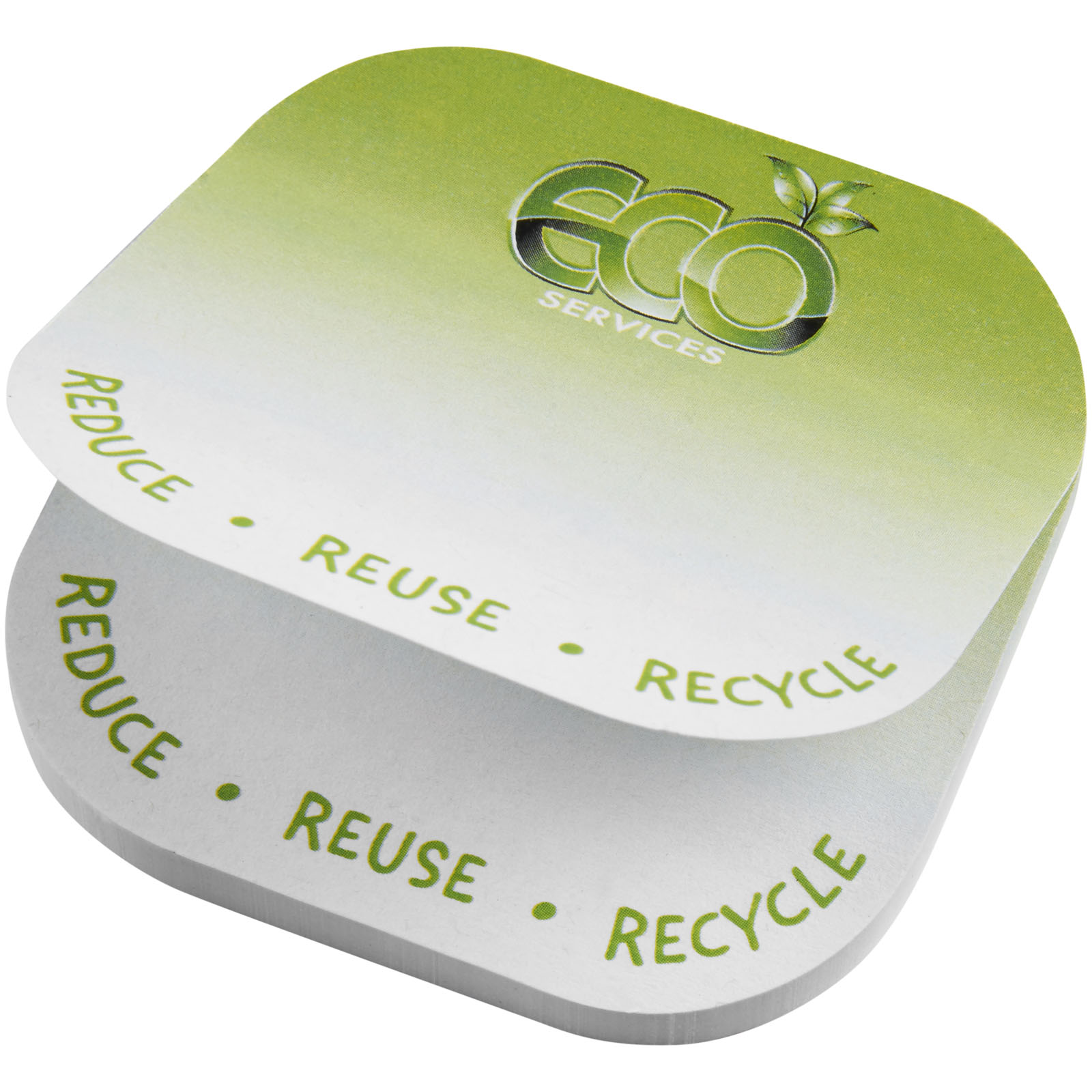 Notes adhésives recyclées Sticky-Mate® de forme carrée avec coins arrondis Notes adhésives recyclées Sticky-Mate® de forme carrée avec coins arrondis – vue 2