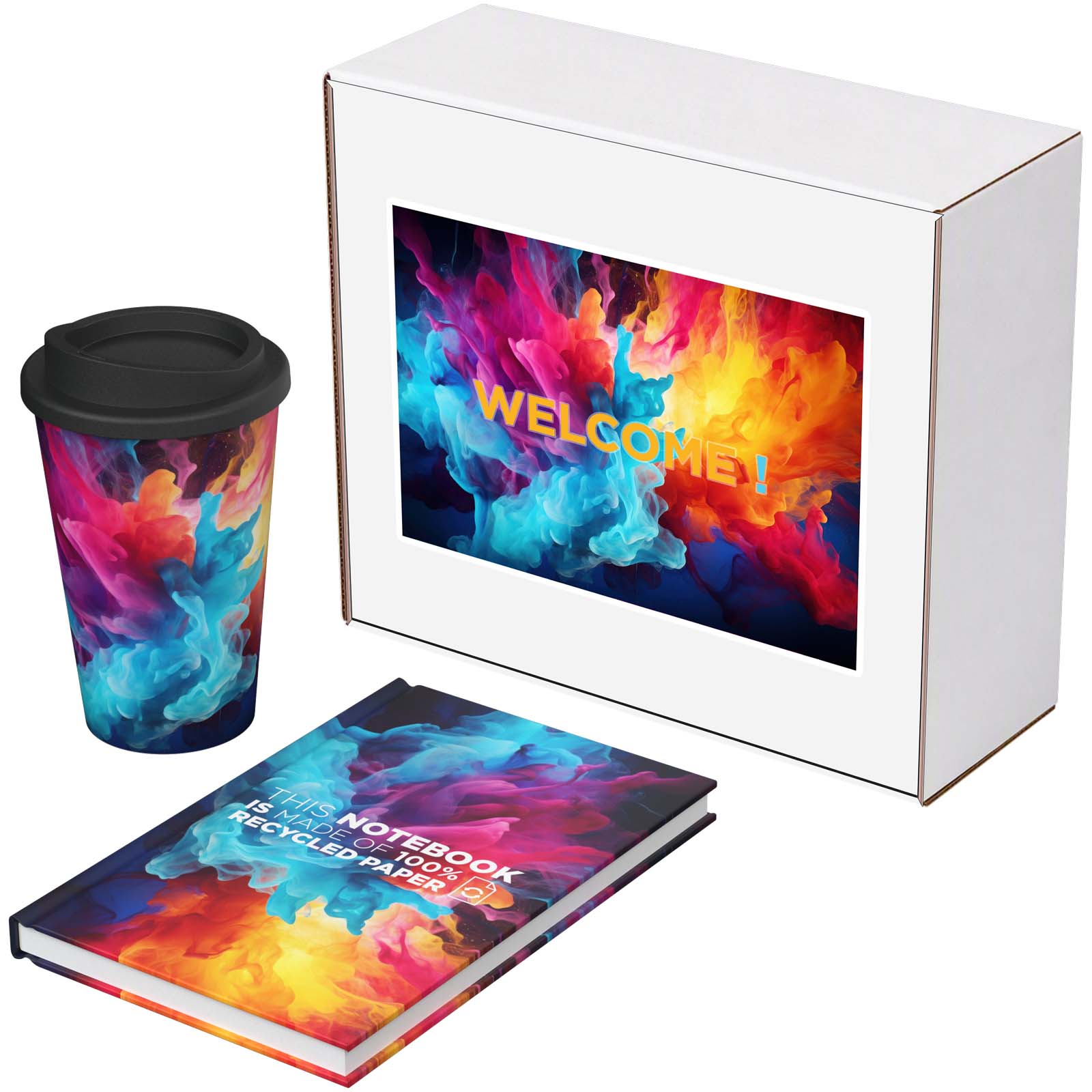 Coffret cadeau Keswick en matériaux recyclés – Carnet Novella Brontë et gobelet Americano Coffret cadeau Keswick en matériaux recyclés – Carnet Novella Brontë et gobelet Americano