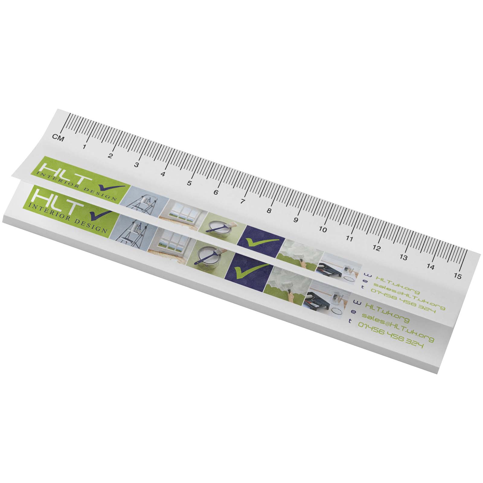 Notes autocollantes recyclées Sticky-Mate® avec règle imprimée 15 cms Notes autocollantes recyclées Sticky-Mate® avec règle imprimée 15 cms