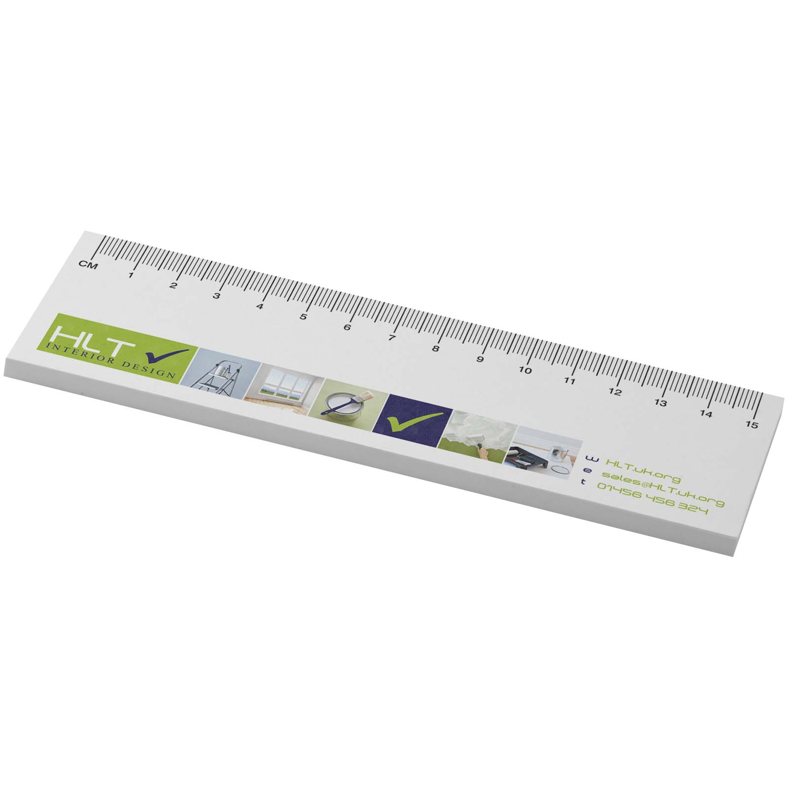 Notes autocollantes recyclées Sticky-Mate® avec règle imprimée 15 cms Notes autocollantes recyclées Sticky-Mate® avec règle imprimée 15 cms – vue 2
