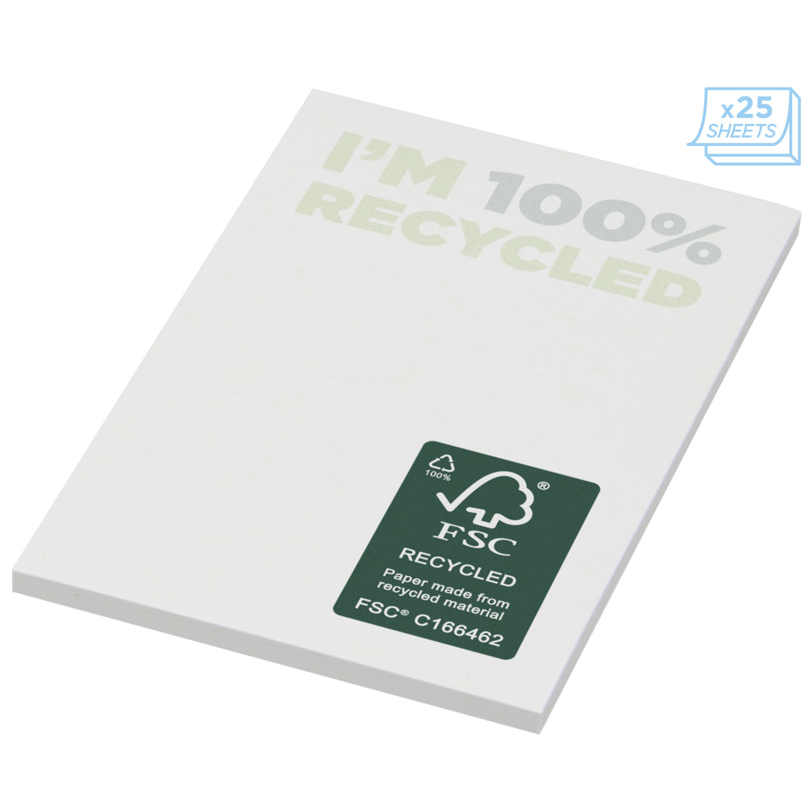 Mémos autocollants recyclés 50 x 75 mm Sticky-Mate® Mémos autocollants recyclés 50 x 75 mm Sticky-Mate® – vue 2