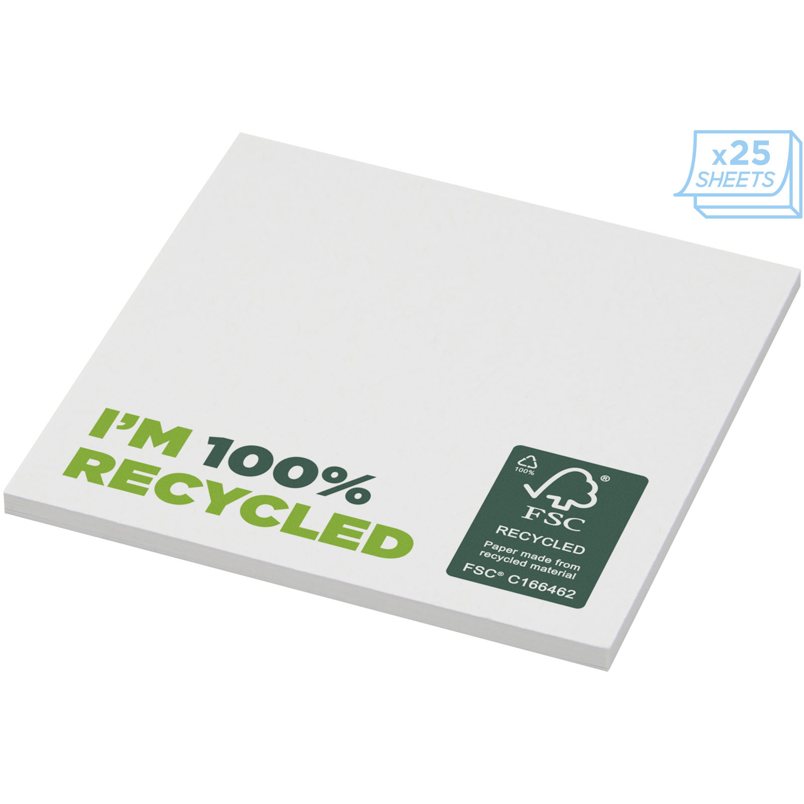 Mémos autocollants recyclés 75 x 75 mm Sticky-Mate® Mémos autocollants recyclés 75 x 75 mm Sticky-Mate® – vue 2