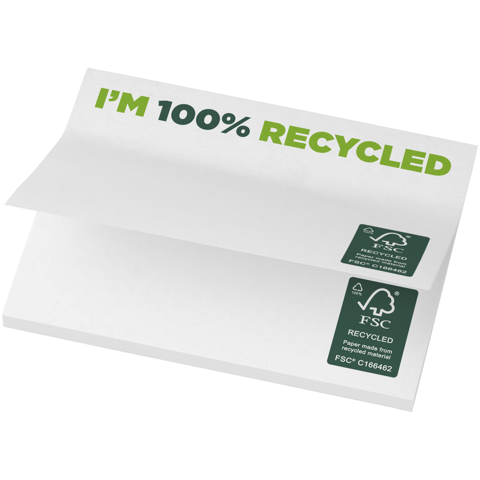 Mémos autocollants recyclés 100 x 75 mm Sticky-Mate® Mémos autocollants recyclés 100 x 75 mm Sticky-Mate®