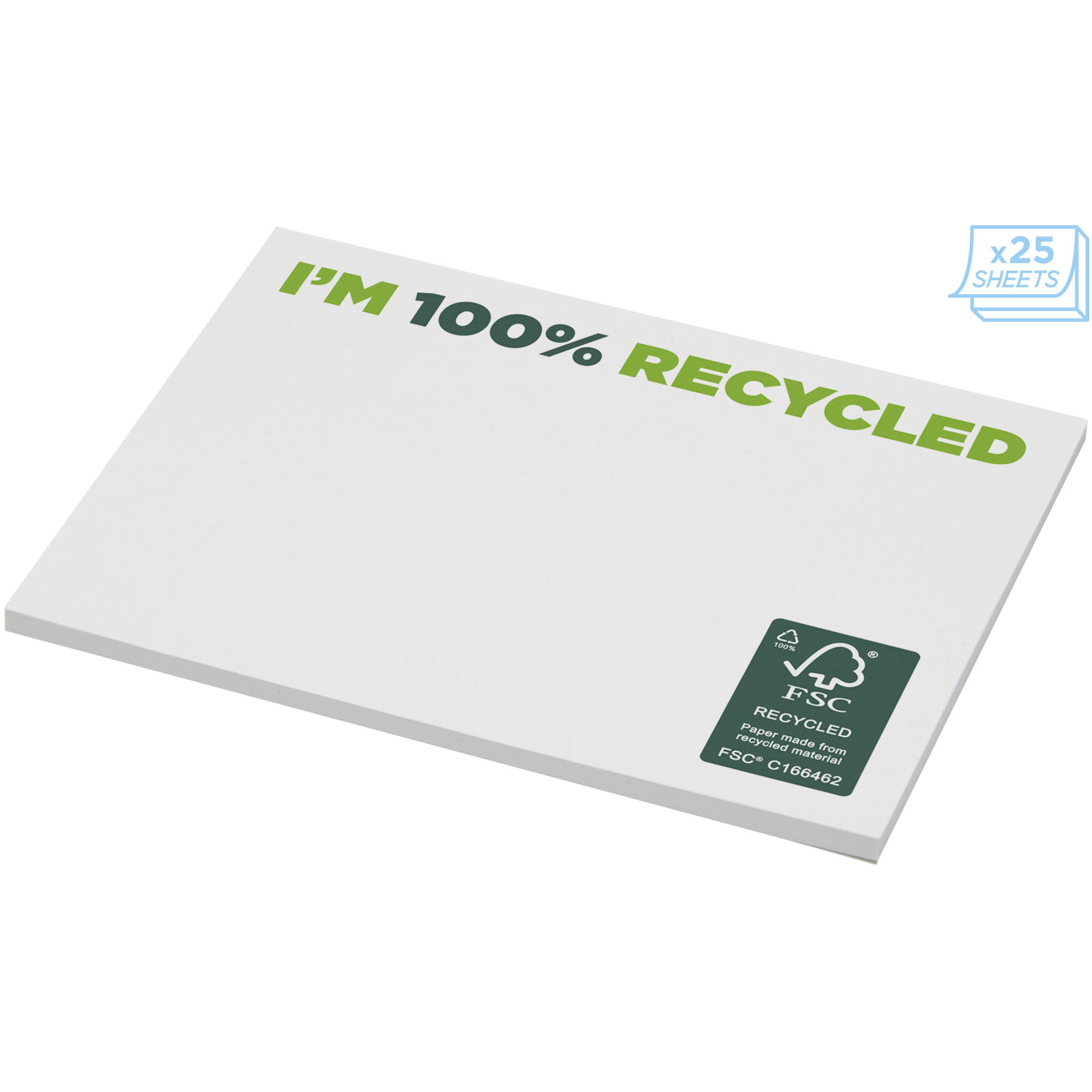 Mémos autocollants recyclés 100 x 75 mm Sticky-Mate® Mémos autocollants recyclés 100 x 75 mm Sticky-Mate® – vue 2