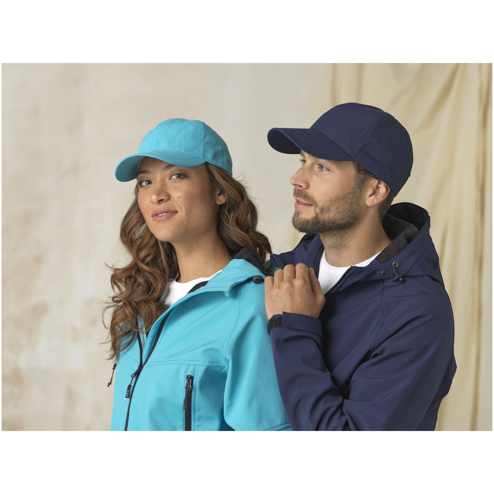 Casquette 6 panneaux de 110 g/m² Mica GRS recyclée ajustée Casquette 6 panneaux de 110 g/m² Mica GRS recyclée ajustée – vue 2