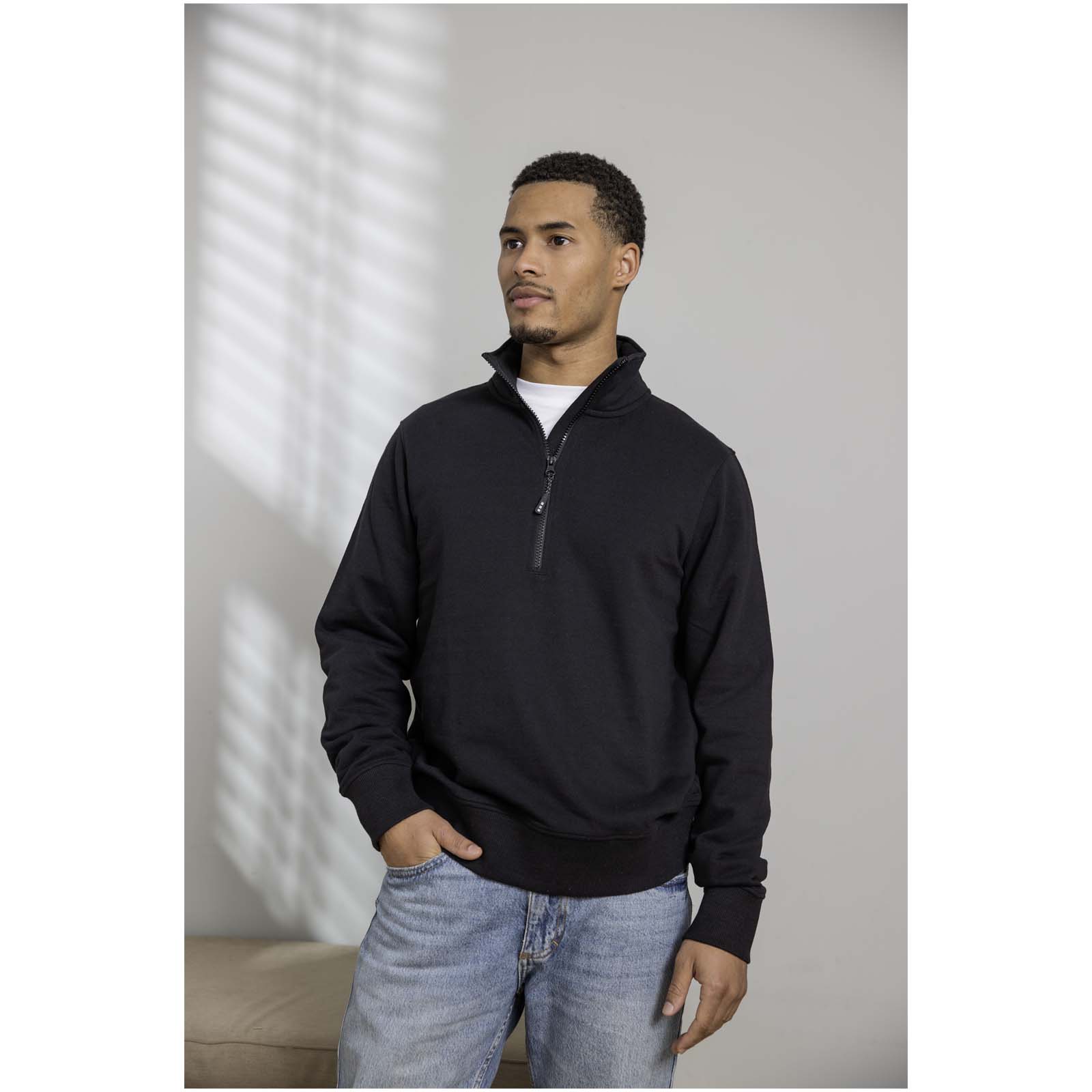Sweat shirt unisexe de 280 g/m² Tin Aware™ recyclé à fermeture quart zip Sweat shirt unisexe de 280 g/m² Tin Aware™ recyclé à fermeture quart zip – vue 2