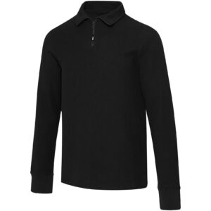 Polo unisexe de 245 g/m² Apollo à manches longues et demi fermeture éclair – vue 3