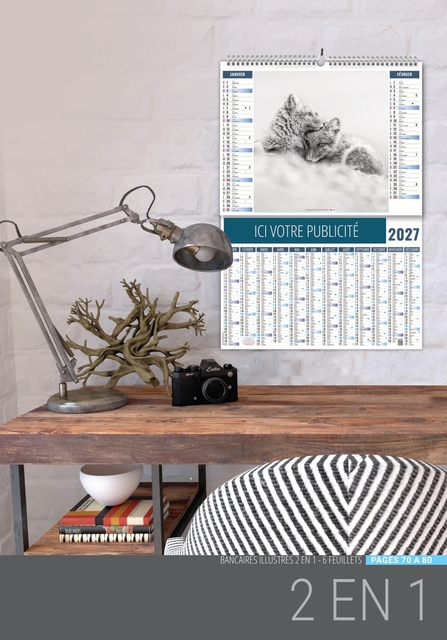 Couverture du catalogue Calendriers bancaires illustrés 2 en 1 – 2027