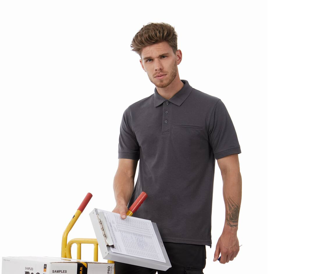 Polo 60° polycoton avec poche B&c Energy Polo 60° polycoton avec poche B&c Energy