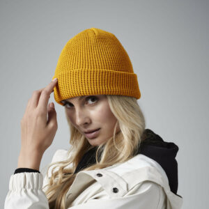 Bonnet nid d&rsquo;abeille en coton organique Beechfield Organic Cotton Waffle Beanie