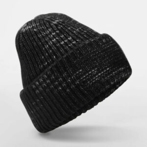 Bonnet tricoté avec zone de marquage Beechfield Chunky Knitted Patch Beanie – vue 3