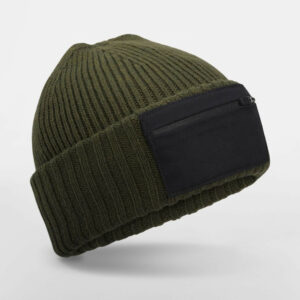 Bonnet avec poche Beechfield Zip Patch Beanie – vue 2
