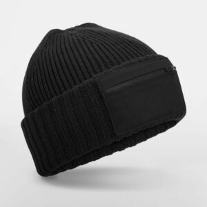 Bonnet avec poche Beechfield Zip Patch Beanie – vue 3