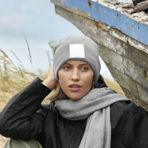 Bonnet tricoté avec empiècement Beechfield Appliqué Patch Beanie