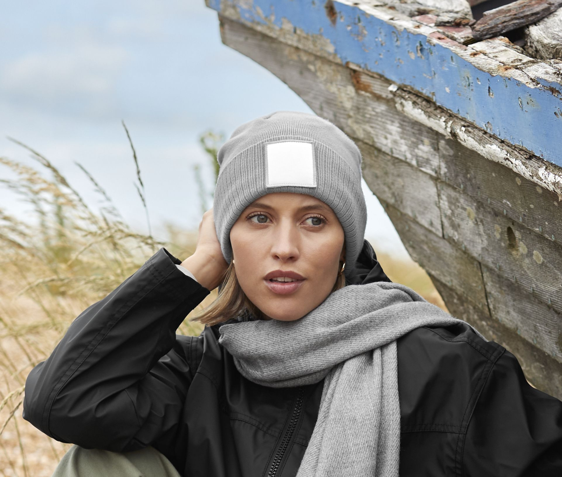 Bonnet tricoté avec empiècement Beechfield Appliqué Patch Beanie Bonnet tricoté avec empiècement Beechfield Appliqué Patch Beanie