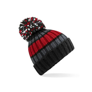 Bonnet rayé avec pompon Beechfield Hygge Striped Beanie – vue 3