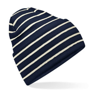 Bonnet rayé avec rabat Beechfield Original Deep Cuffed Striped Beanie – vue 2