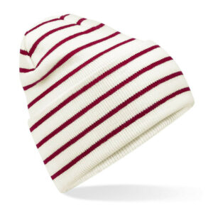 Bonnet rayé avec rabat Beechfield Original Deep Cuffed Striped Beanie – vue 3