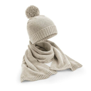 Kit bonnet et écharpe Beechfield Knitted Scarf And Beanie Gift Set – vue 2