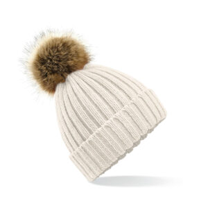 Bonnet grosse maille Pop Pom Beechfield Faux Fur Chunky Beanie – vue 2