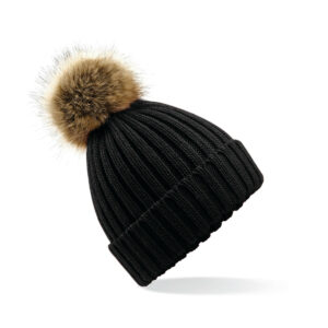 Bonnet grosse maille Pop Pom Beechfield Faux Fur Chunky Beanie – vue 3