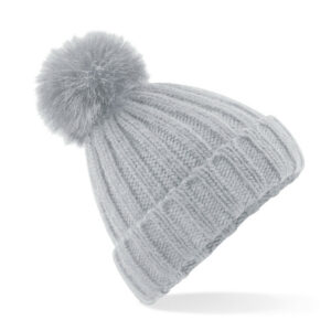 Bonnet Verbier grosse maille Pop Pom Beechfield Faux Fur Chunky Beanie – vue 3