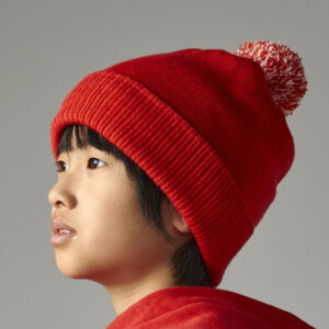 Bonnet enfant avec pompon Beechfield Junior Snowstar® Beanie