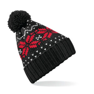 Bonnet avec pompon Beechfield Fair Isle Snowstar Beanie – vue 3