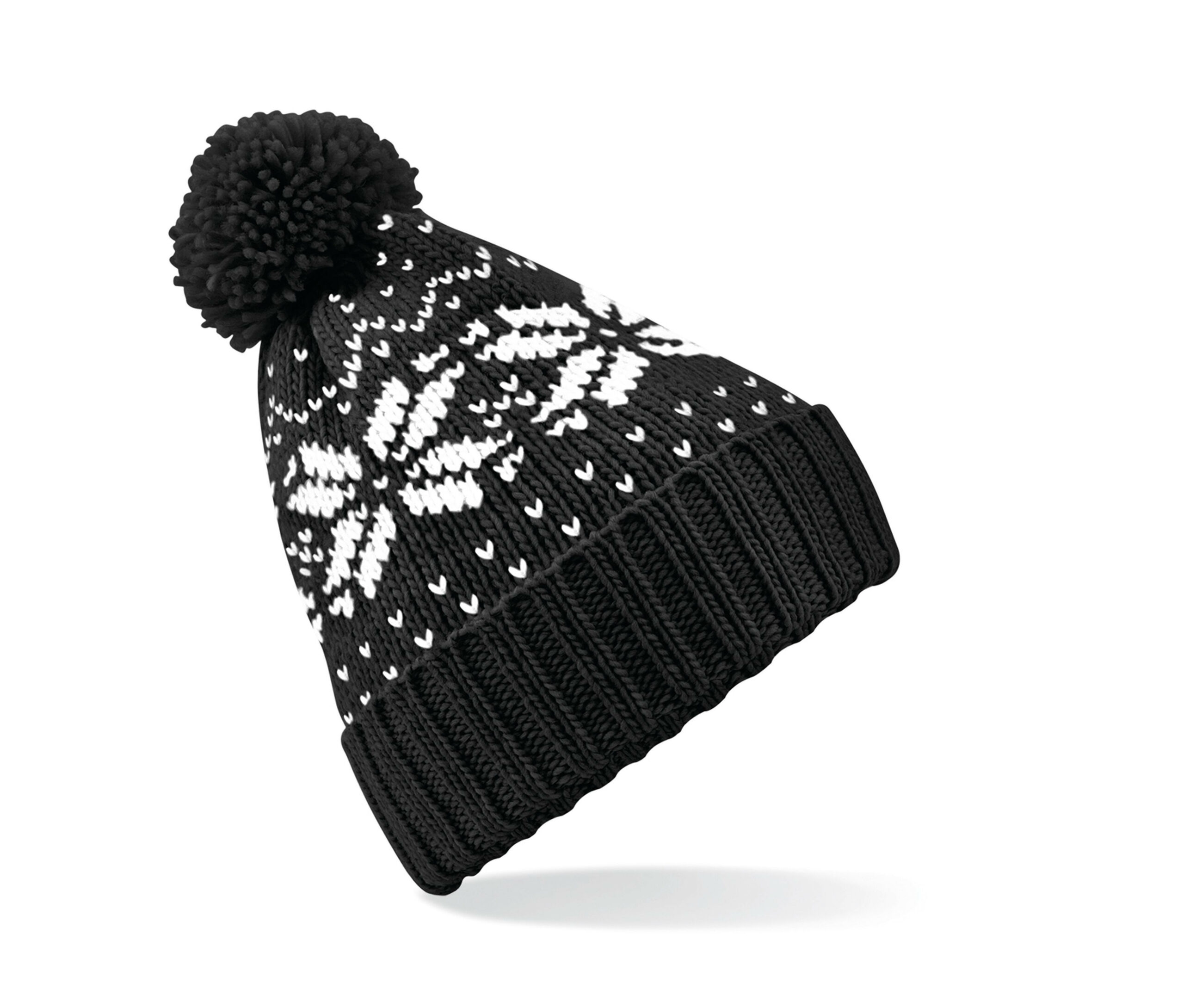 Bonnet avec pompon Beechfield Fair Isle Snowstar Beanie Bonnet avec pompon Beechfield Fair Isle Snowstar Beanie – vue 2