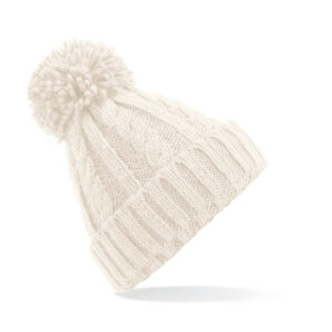 Bonnet en laine Beechfield Cable Knit Melange Beanie – vue 2