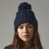 Bonnet en laine Beechfield Cable Knit Melange Beanie