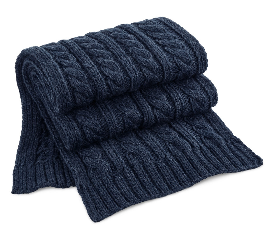 Écharpe motif torsadé Beechfield Cable Knit Melange Scarf Écharpe motif torsadé Beechfield Cable Knit Melange Scarf – vue 2