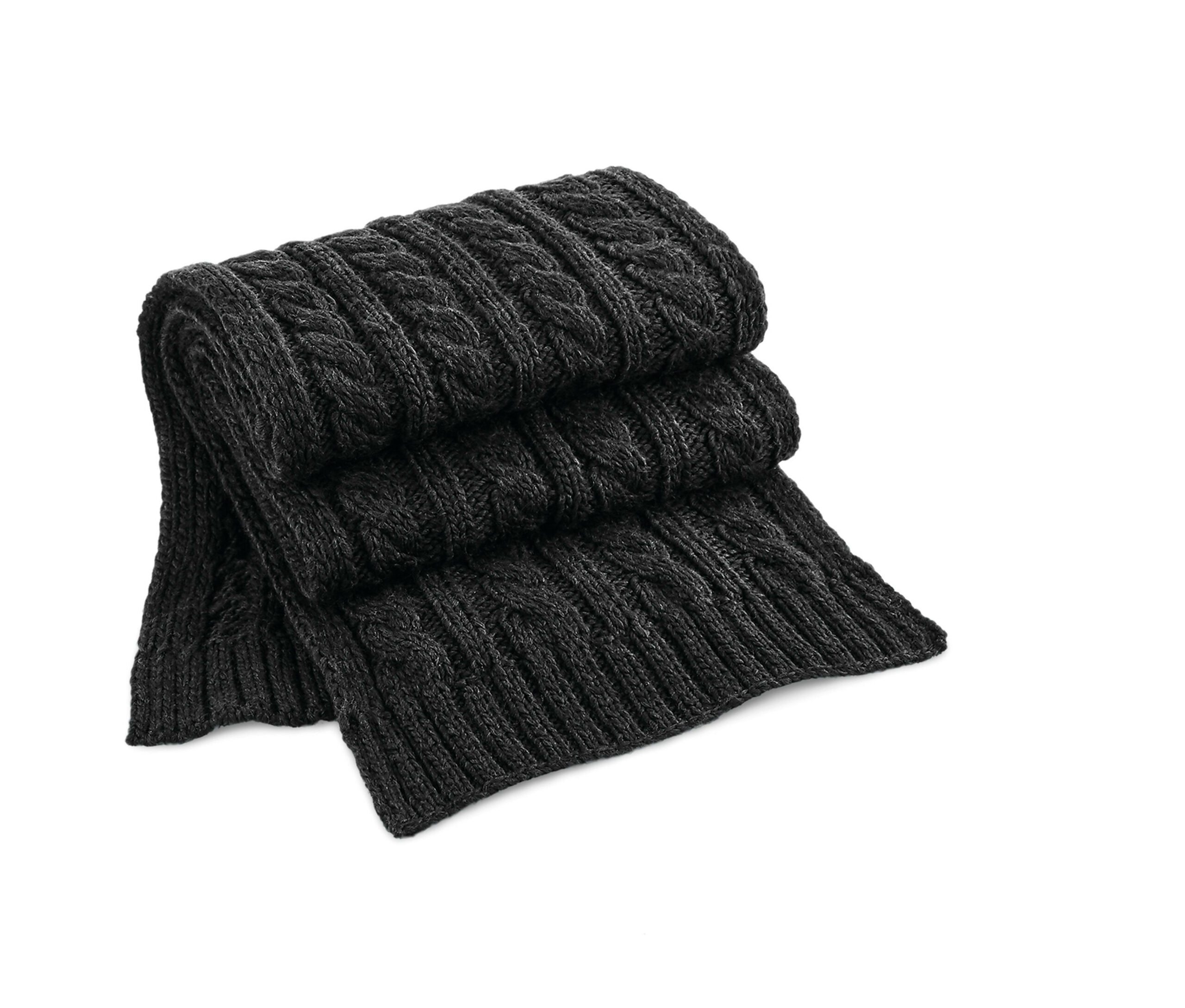 Écharpe motif torsadé Beechfield Cable Knit Melange Scarf Écharpe motif torsadé Beechfield Cable Knit Melange Scarf – vue 3