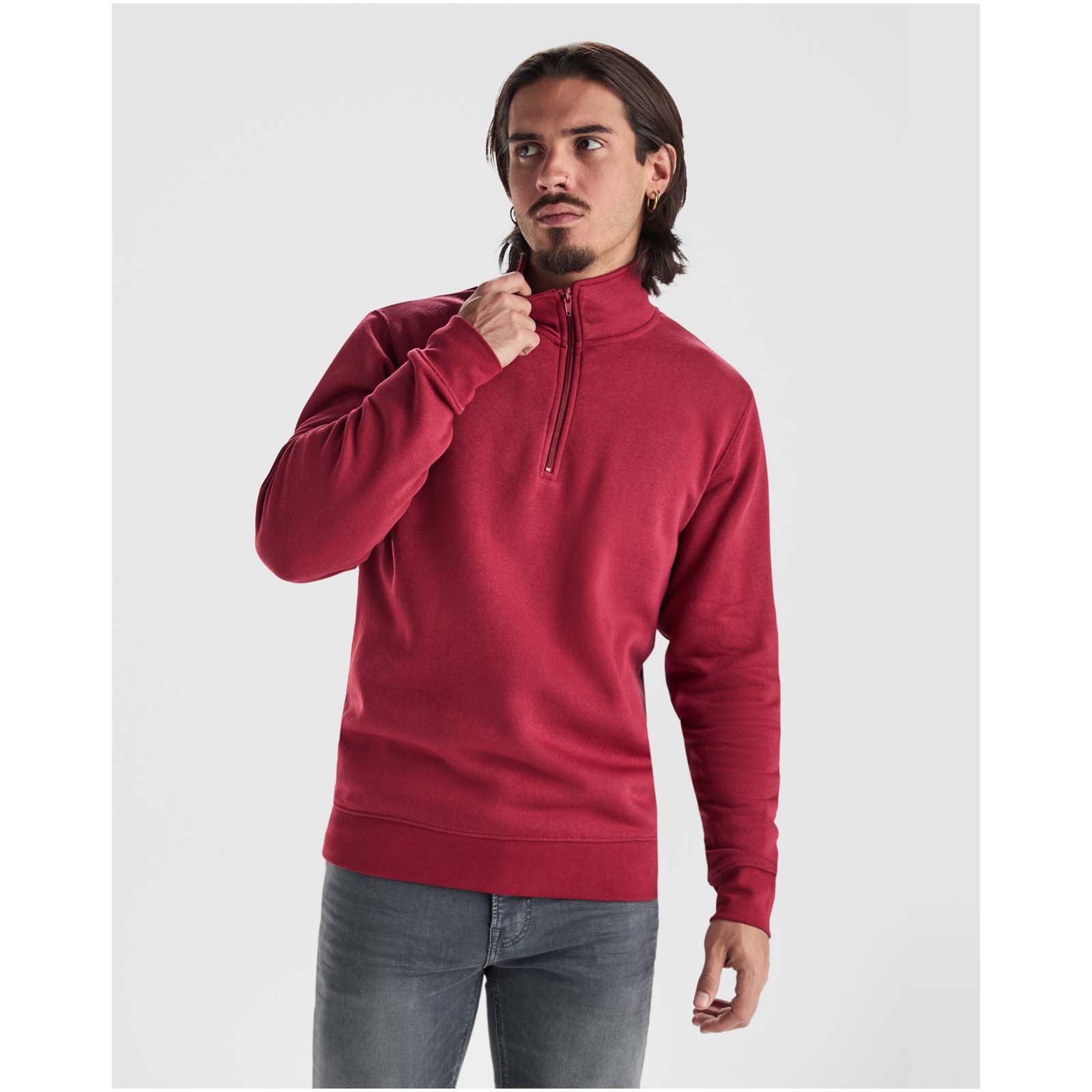 Pull zippé de 280 g/m² Aneto avec fermeture quart de zip Pull zippé de 280 g/m² Aneto avec fermeture quart de zip – vue 2