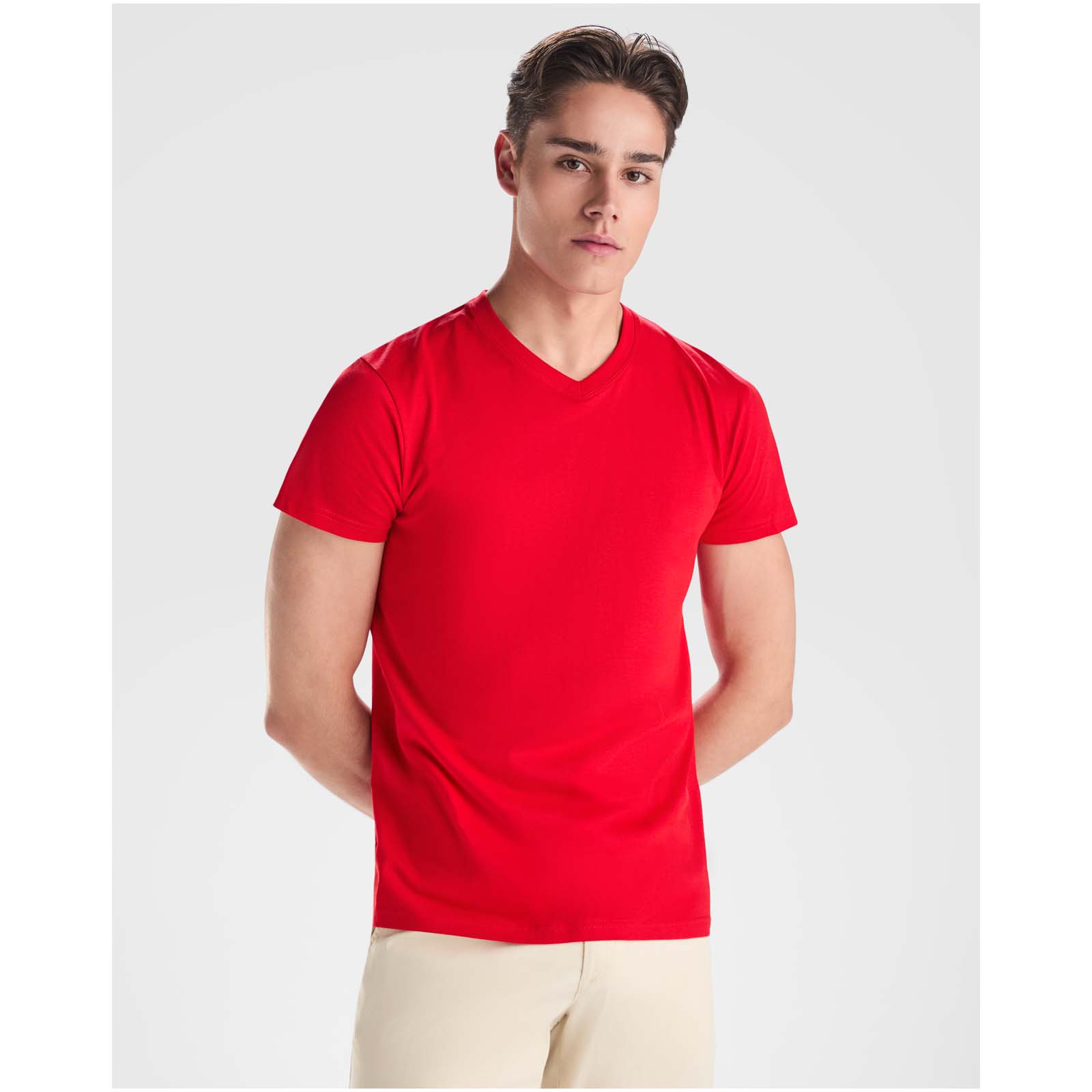 T-shirt de 155 g/m² Samoyedo à col en V et manches courtes pour homme T-shirt de 155 g/m² Samoyedo à col en V et manches courtes pour homme – vue 2