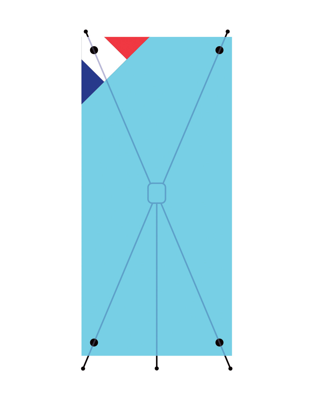 Affiche de remplacement pour roll-up et support en X Affiche de remplacement pour roll-up et support en X – vue 3