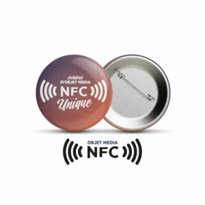 Badge bouton avec puce NFC