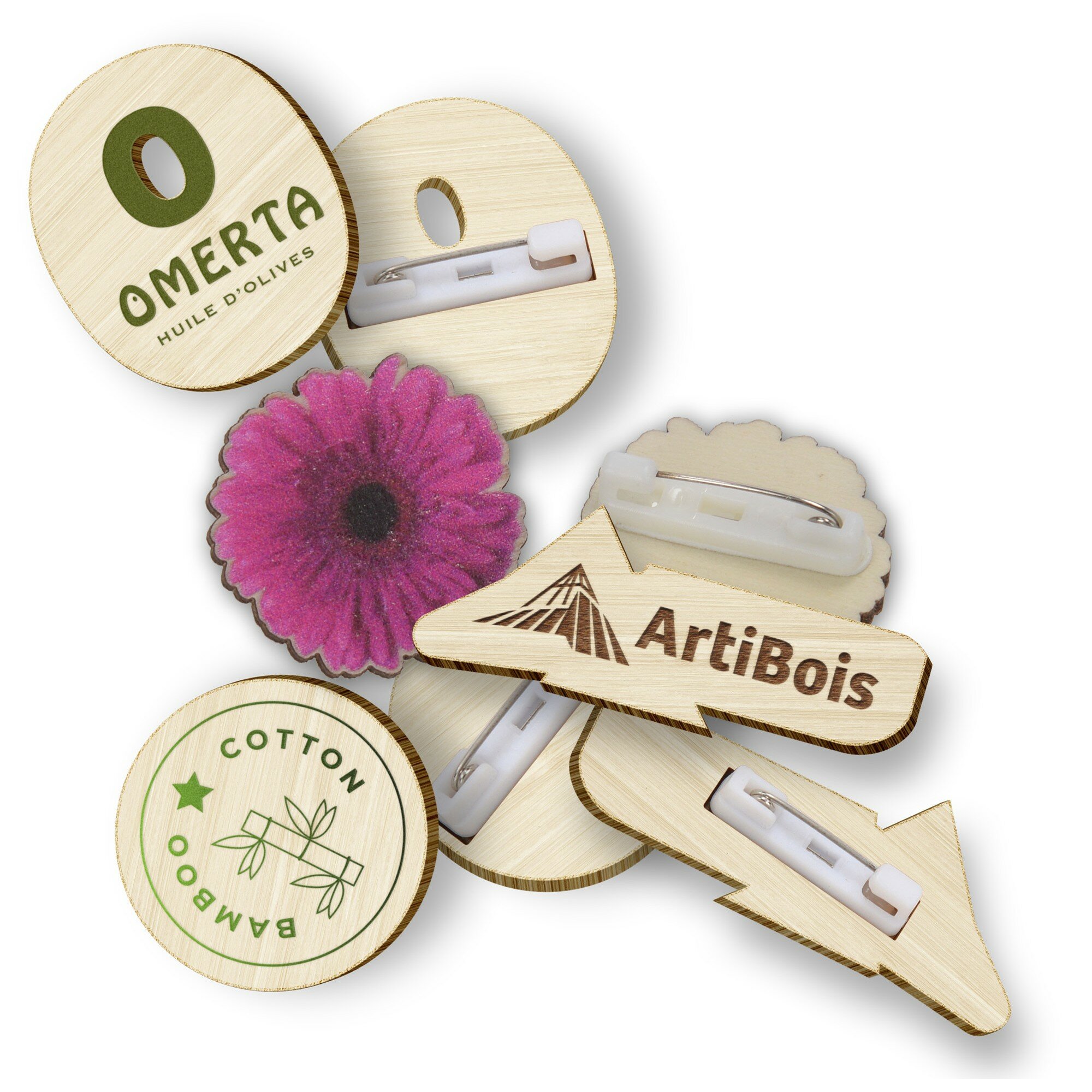 Badge en bambou Badge en bambou