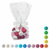 Bonbons en chocolat M&M’S® personnalisés dans un ballotin transparent de 40 g avec nœud