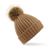 Bonnet epais avec pompon en fausse fourrure Beechfield B412