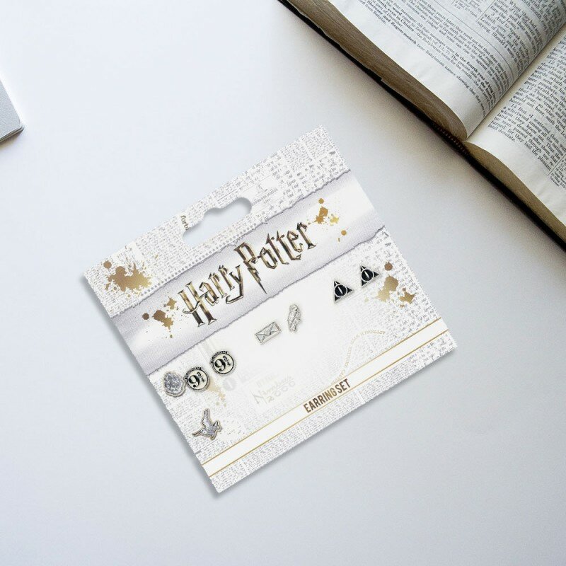Boucles d'Oreilles Harry Potter - Lot de 3 - Quai 9 3/4, Reliques de la Mort et Hedwige Boucles d'Oreilles Harry Potter - Lot de 3 - Quai 9 3/4, Reliques de la Mort et Hedwige