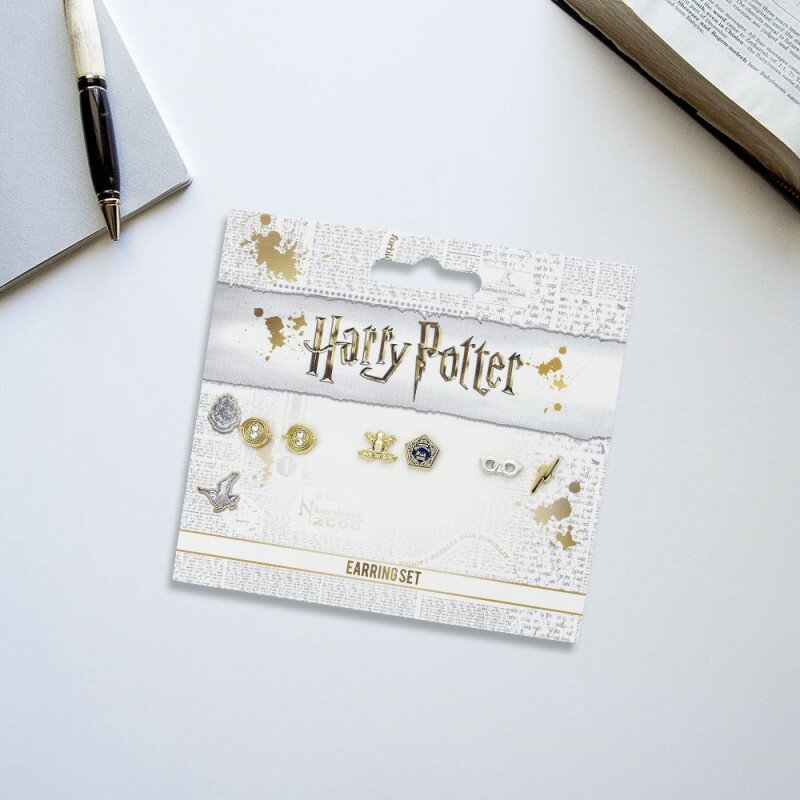 Boucles d'Oreilles Harry Potter - Lot de 3 - Retourneur de Temps et Symboles Boucles d'Oreilles Harry Potter - Lot de 3 - Retourneur de Temps et Symboles