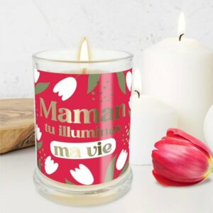 Bougie en Verre Maman Tu Illumines Ma Vie