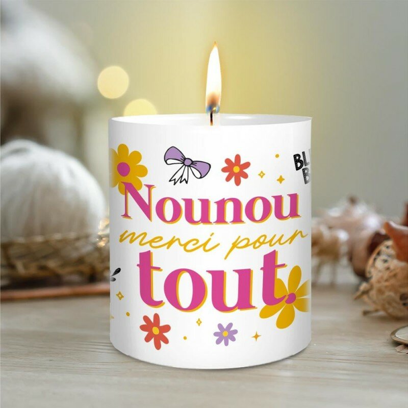 Bougie Fantaisie Colorée Nounou Merci pour Tout Bougie Fantaisie Colorée Nounou Merci pour Tout